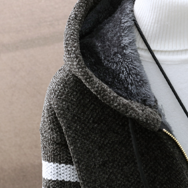 Drune | Kapuzenpullover Strickstoff Voll Gefüttert Reißverschluss Bequeme Passform