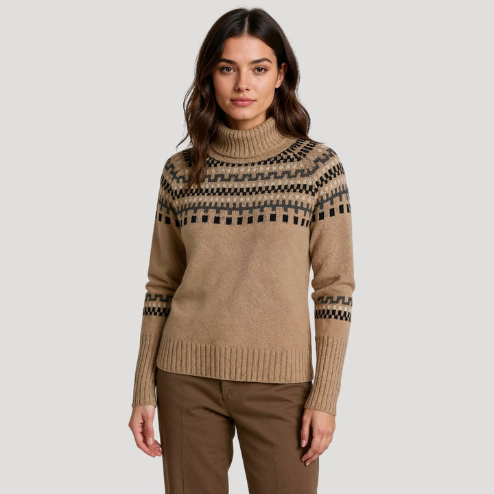 Drune | Strickpullover mit Rollkragen und Wintermuster Warm und Stilvoll für Kalte Tage