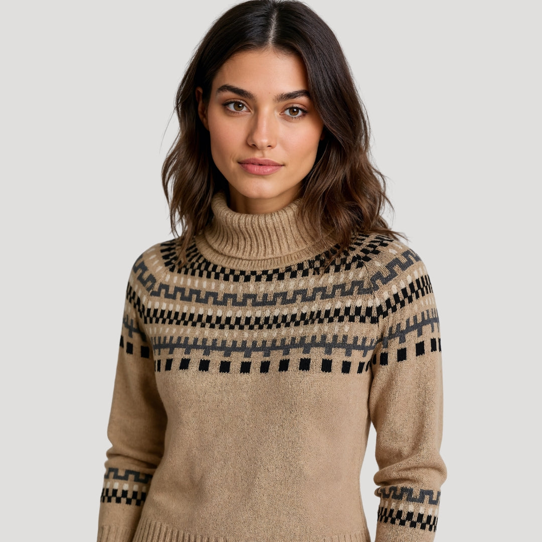 Drune | Strickpullover mit Rollkragen und Wintermuster Warm und Stilvoll für Kalte Tage