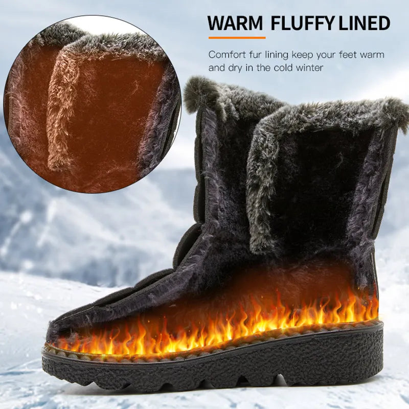 Drune | Damen Winterstiefel wasserdicht mit Fütterung aus Fell, knöchelhoch
