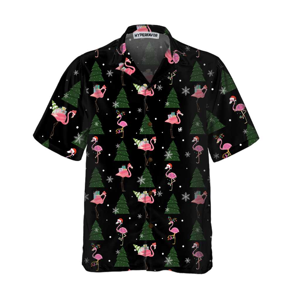 Drune | Flamingo Frohe Weihnachten an euch alle Hawaii-Shirt, Lustiges Weihnachts-Shirt, Beste Weihnachtsgeschenk-Idee