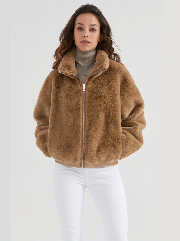 Drune | Flauschige Winterjacke Damen mit Hohem Kragen