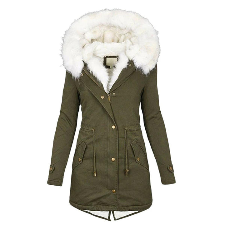 Drune | Fleece Futter Damen Wintermantel mit Fellkapuze