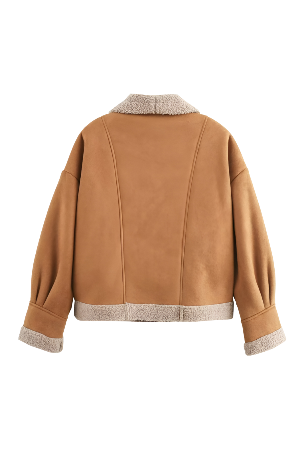 Drune | Gefütterte Jacke Braun Teddy Gefüttert Wildleder Winterjacke Winterjacke für Damen