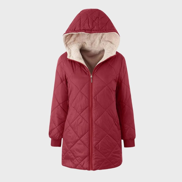 Drune | Gefütterte Jacke Kapuze Zip up Wattierte Jacke Winterjacken für Damen