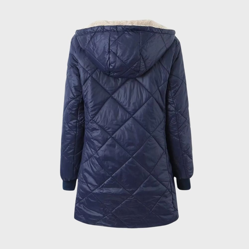 Drune | Gefütterte Jacke Kapuze Zip up Wattierte Jacke Winterjacken für Damen