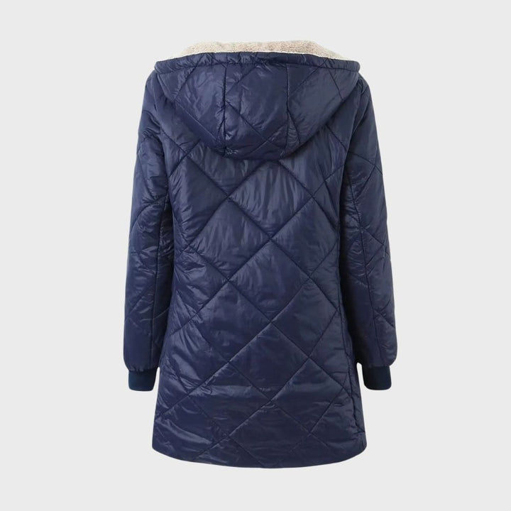 Drune | Gefütterte Jacke Kapuze Zip up Wattierte Jacke Winterjacken für Damen