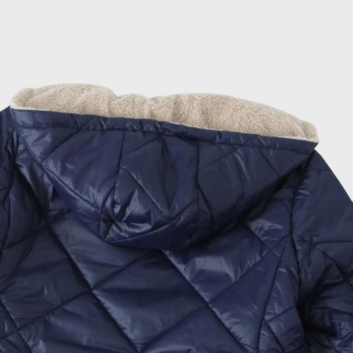 Drune | Gefütterte Jacke Kapuze Zip up Wattierte Jacke Winterjacken für Damen