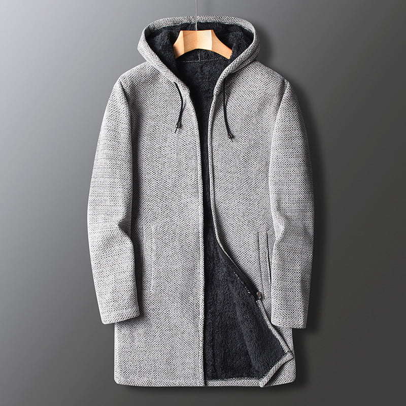 Drune | Fleecejacke für Herren, mit Kapuze - Lange Länge