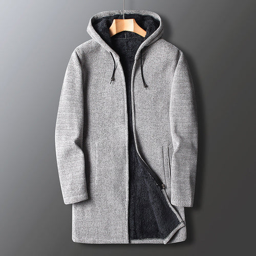 Drune | Fleecejacke für Männer, mit Kapuze - Lange Länge