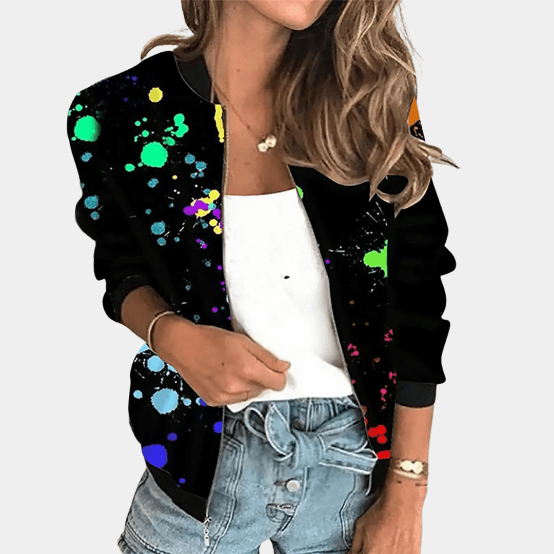 Drune | Blumenmuster Damenjacke Aus Hochwertigem Polyester