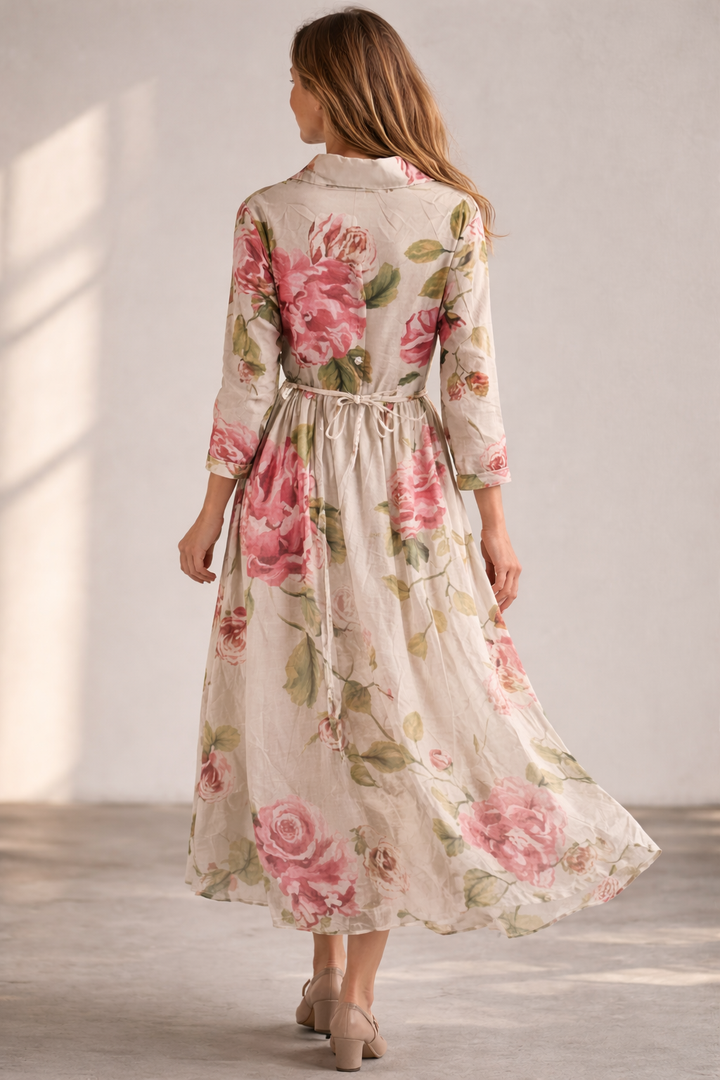 Drune | Elegantes Blumenkleid mit Knopfleiste für Damen