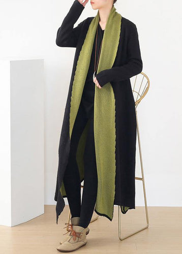 Drune | Arbeits Patchwork Strickmäntel Locker sitzende V-Ausschnitt wilde Strickoberbekleidung