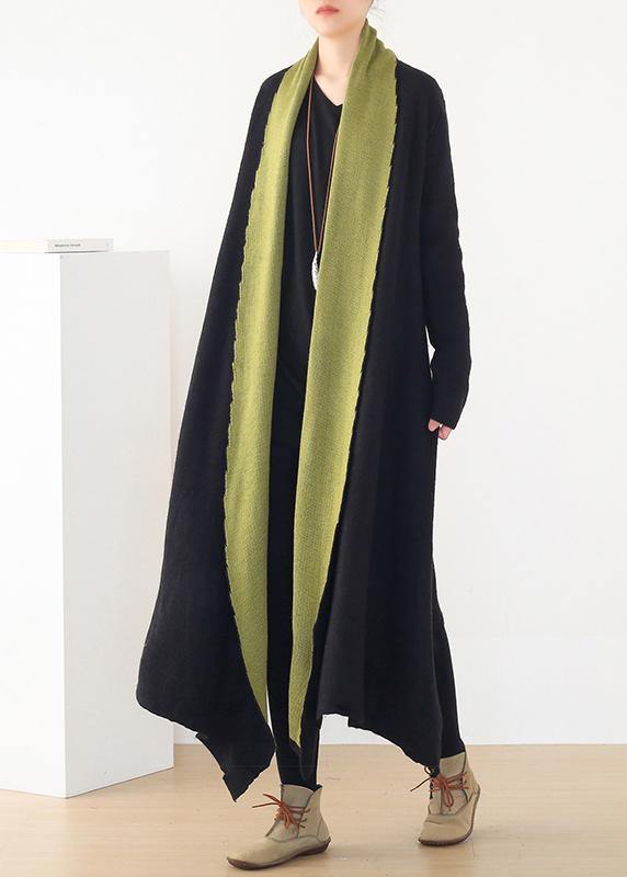Drune | Arbeits Patchwork Strickmäntel Locker sitzende V-Ausschnitt wilde Strickoberbekleidung