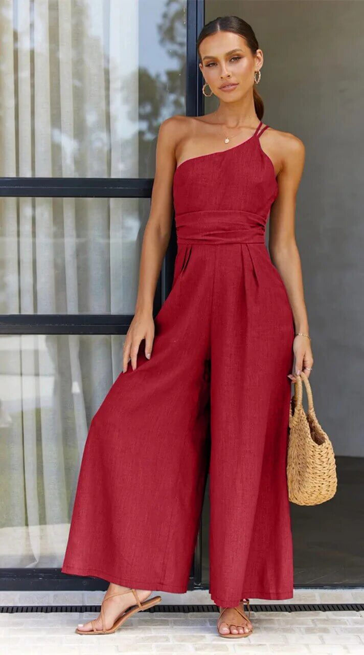 Drune | Rückenausschnitt Doppelte Bande Jumpsuit