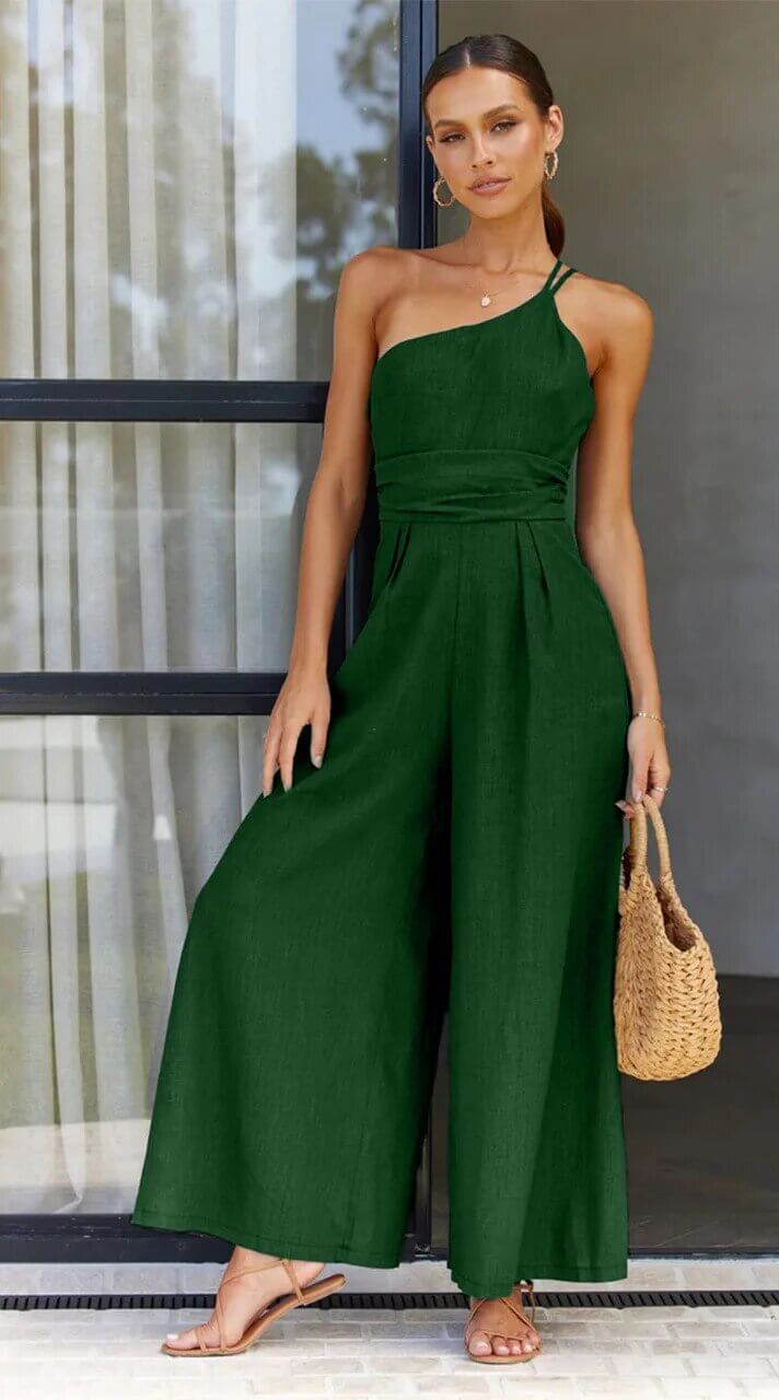 Drune | Rückenausschnitt Doppelte Bande Jumpsuit