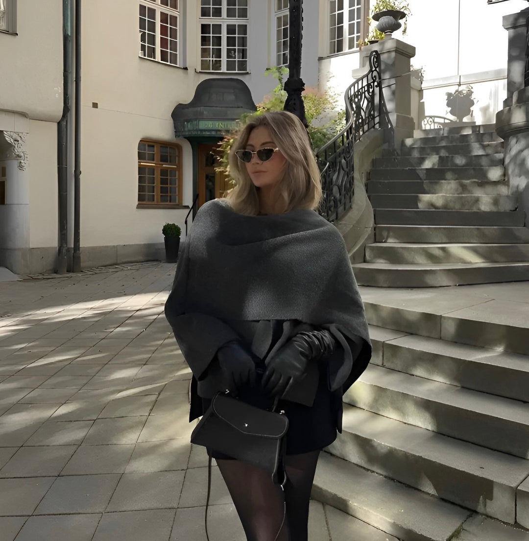 Drune | Eleganter Woll-Trenchcoat mit Schal-Set
