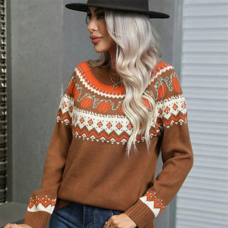 Drune | Weihnachtsstrickjacke Damen - Bequeme Passform - Modernes Norwegisches Muster