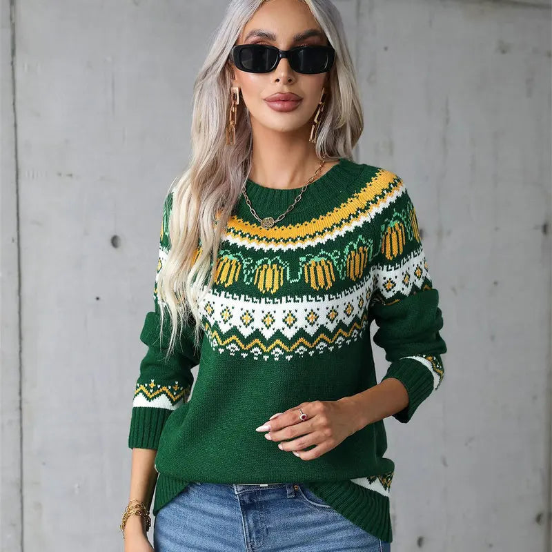 Drune | Weihnachtsstrickjacke Damen - Bequeme Passform - Modernes Norwegisches Muster