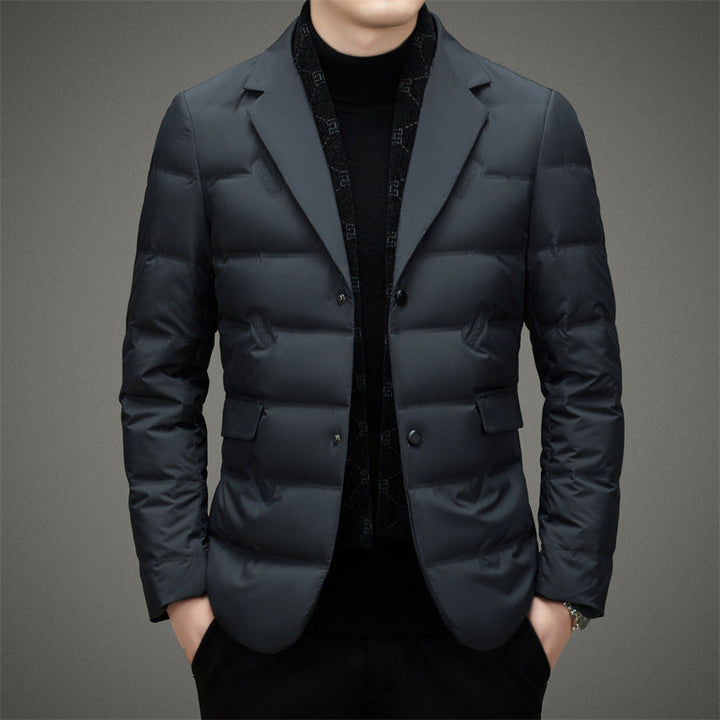 Drune | Daunenjacke Aus Gestepptem Stoff Taillierte Passform Doppelreiher mittellang