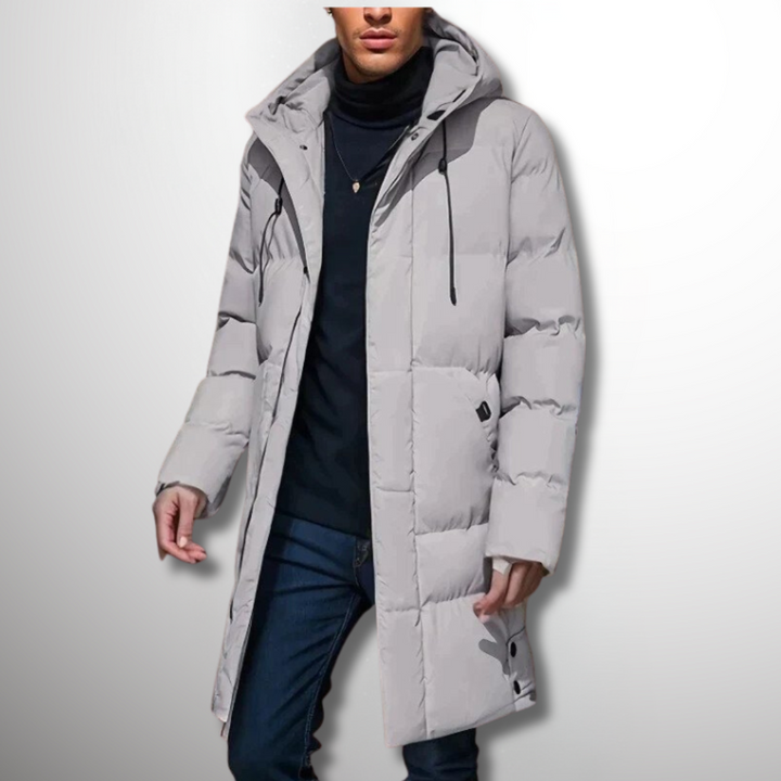 Drune | Herren Puffer Winterjacke - Kapuzen-Langdesign