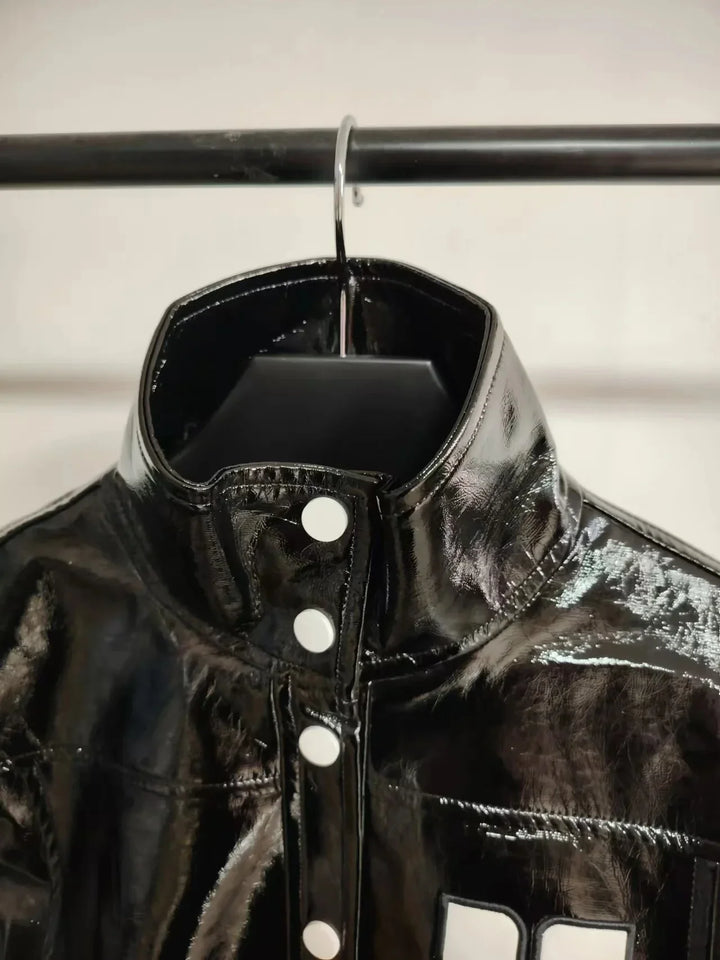 Drune | Klassische PU-Lederjacke - Kurze Bikerjacke