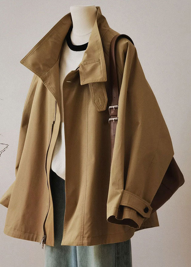 Drune | Damen Trenchcoat mit Reißverschluss und langen Ärmeln