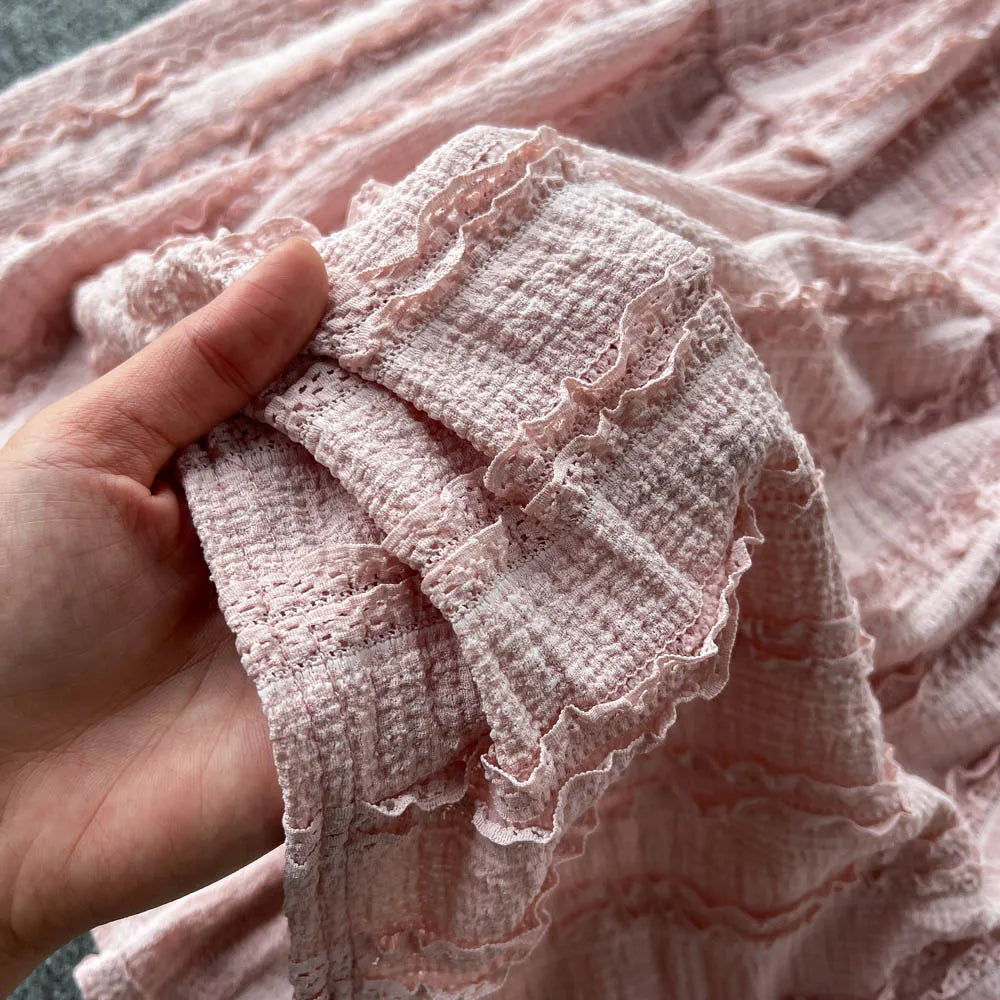 Drune | Elegantes Zweiteiliges Set mit Spitzenoberteil und Gestuftem Rock