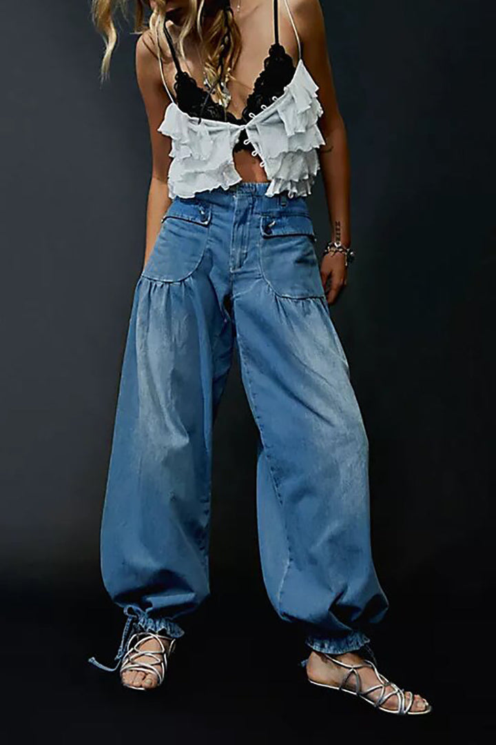 Drune | Taschen Schnürung Ballon Jeans