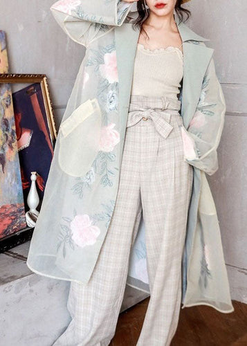 Drune | Flora Peter Pan Kragen Taschen Patchwork Organza Trenchcoats