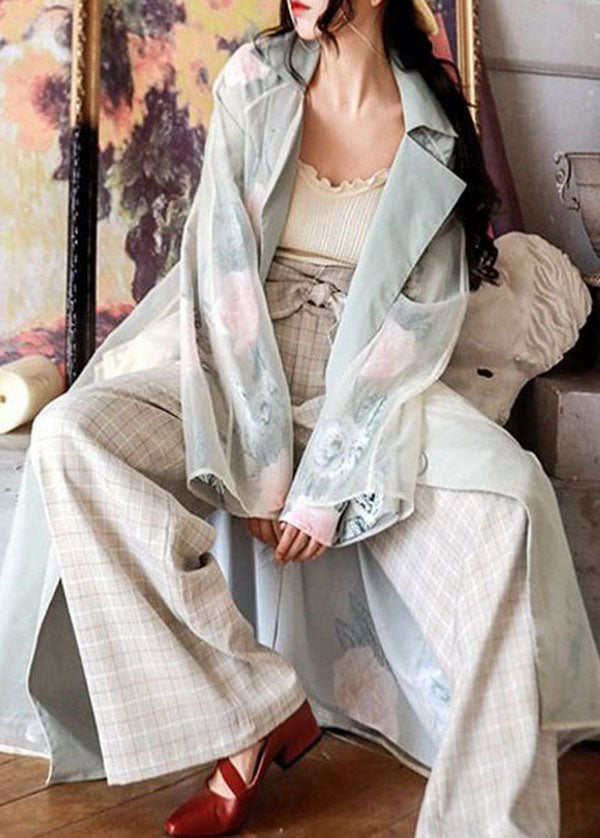 Drune | Flora Peter Pan Kragen Taschen Patchwork Organza Trenchcoats