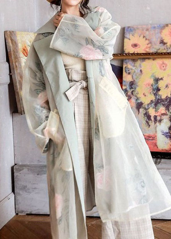 Drune | Flora Peter Pan Kragen Taschen Patchwork Organza Trenchcoats