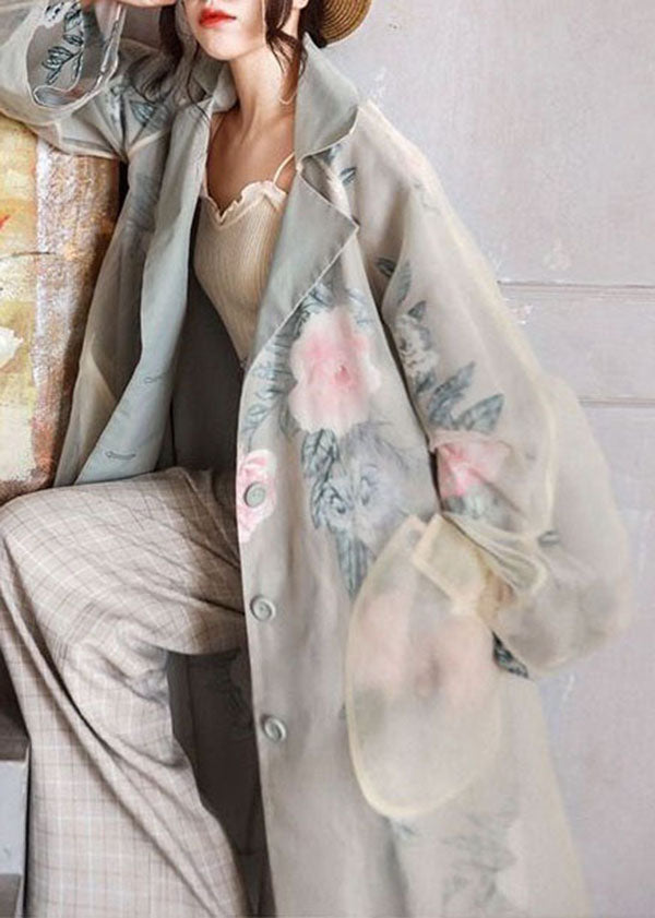Drune | Flora Peter Pan Kragen Taschen Patchwork Organza Trenchcoats