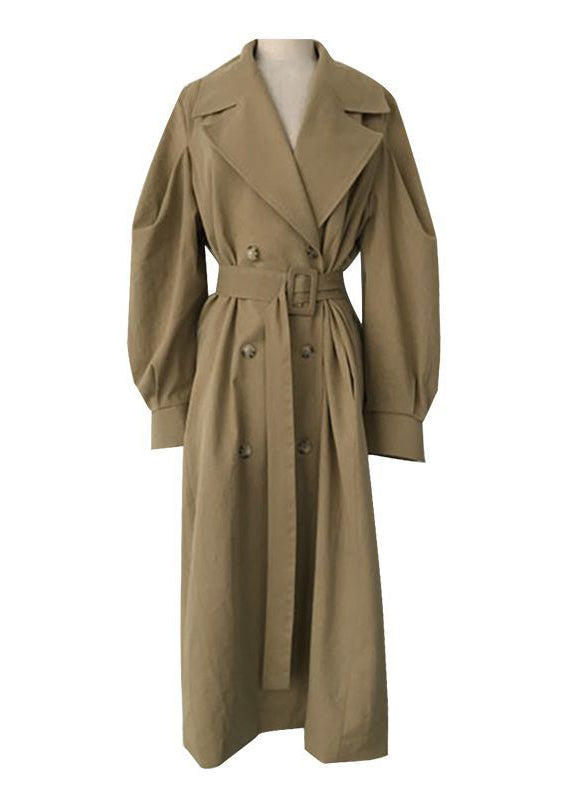 Drune | Khaki Übergroße Doppelreihige Baumwoll-Trenchcoats