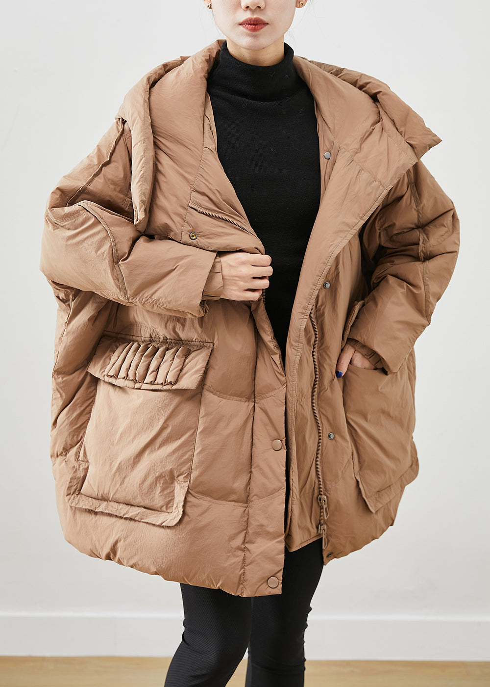 Drune | Khaki Oversized Dicke Entendaunen Wintermäntel