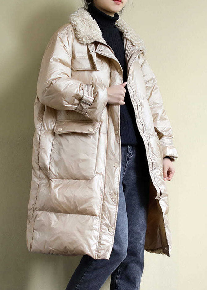 Drune | Khaki Reißverschluss dicke Baumwollgefüllte Mäntel Winter