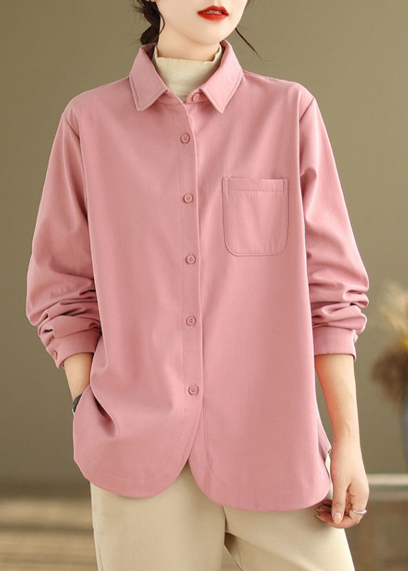 Drune | Pink Oversized Taschen Fleece Wollgefütterte Mäntel Winter