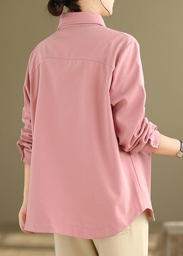 Drune | Pink Oversized Taschen Fleece Wollgefütterte Mäntel Winter