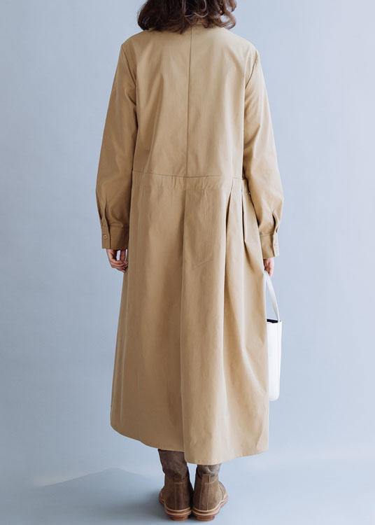 Drune | Revers Krawatte Taille feine Tunika Mantel khaki Mäntel