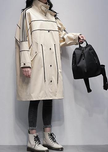 Drune | Stehkragen Reißverschluss-Outwear khaki Silhouette Mäntel