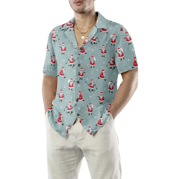 Drune | Lustiges Santa Claus Weihnachtshemd für Männer, Santa Claus Hawaiian Shirt