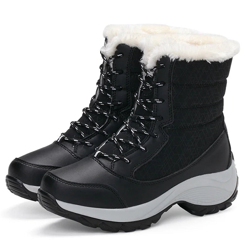 Drune | Fellgefütterte Plattform-Schneestiefel für Damen – Gemütliches & Stilvolles Winterfußwerk
