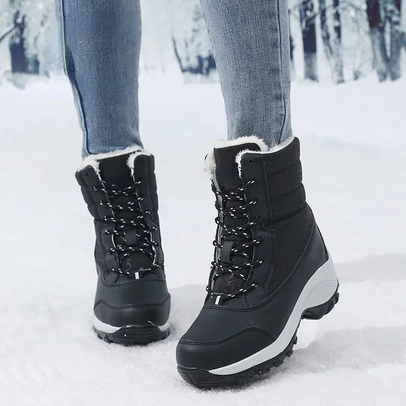 Drune | Fellgefütterte Plattform-Schneestiefel für Damen – Gemütliches & Stilvolles Winterfußwerk