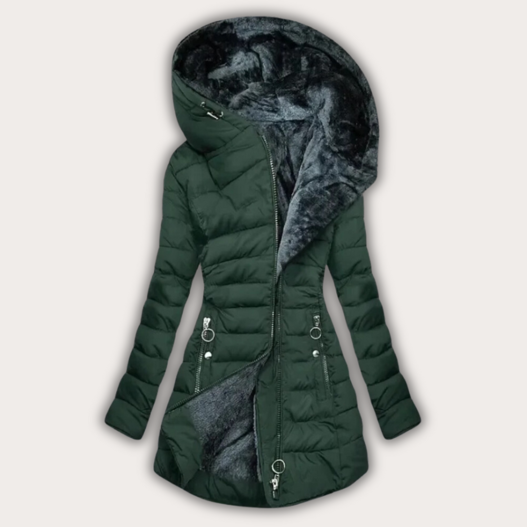 Drune | Warme Daunenjacke mit Pelzkapuze für Damen