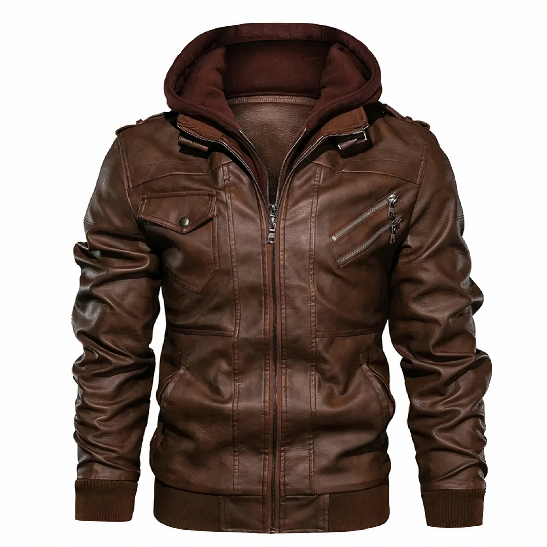 Drune | Faux Leder Motorradjacke