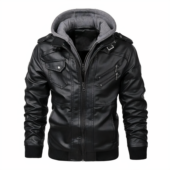 Drune | Faux Leder Motorradjacke