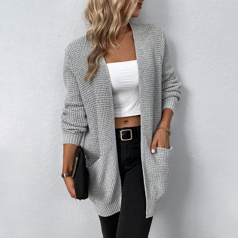 Drune | Cardigan - Gestrickter Offener Vorn - Lässige Passform - Lange Ärmel mit Rippbündchen