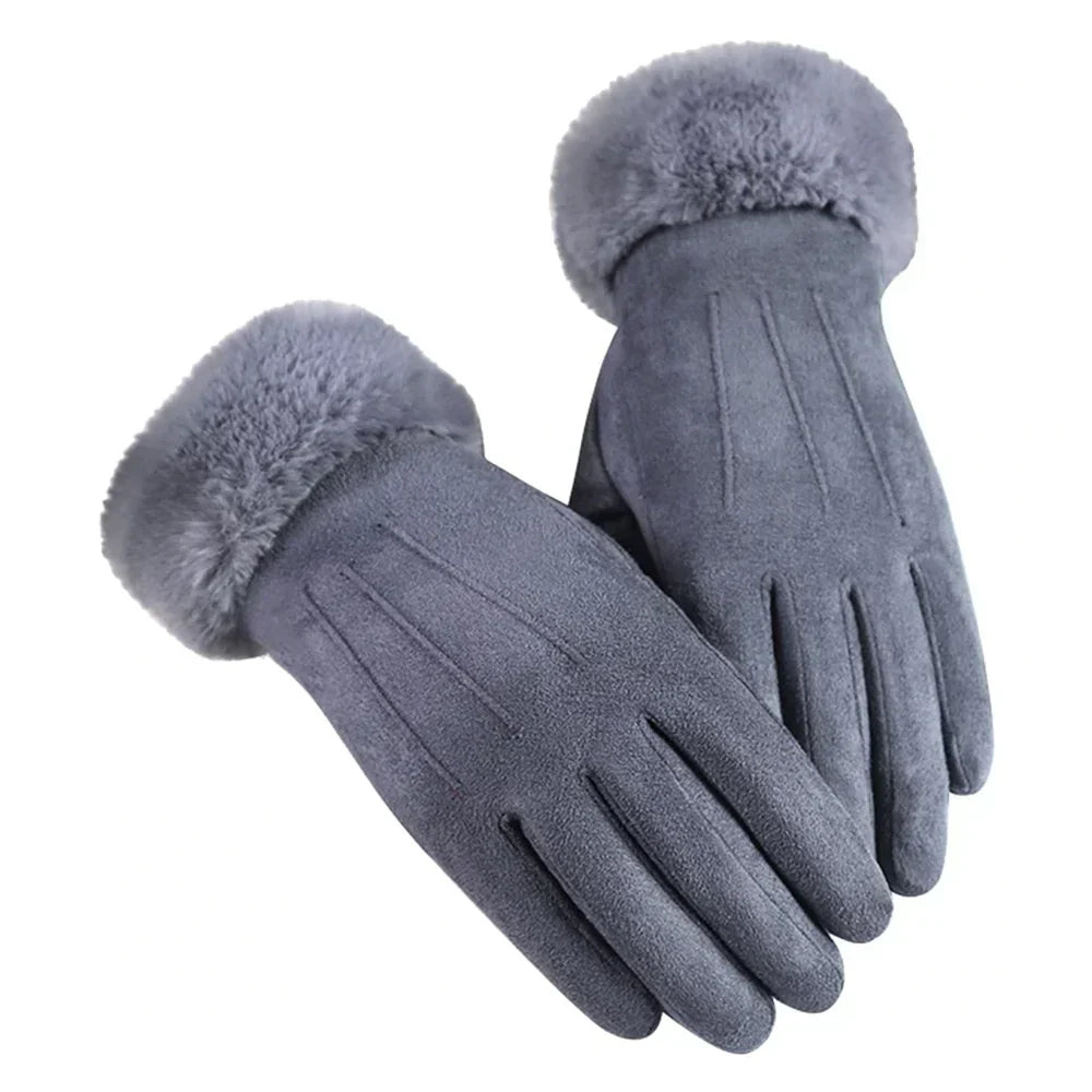 Drune | Schicke Winter Trendy Wildleder Handschuhe mit Moderne Optik für Frauen