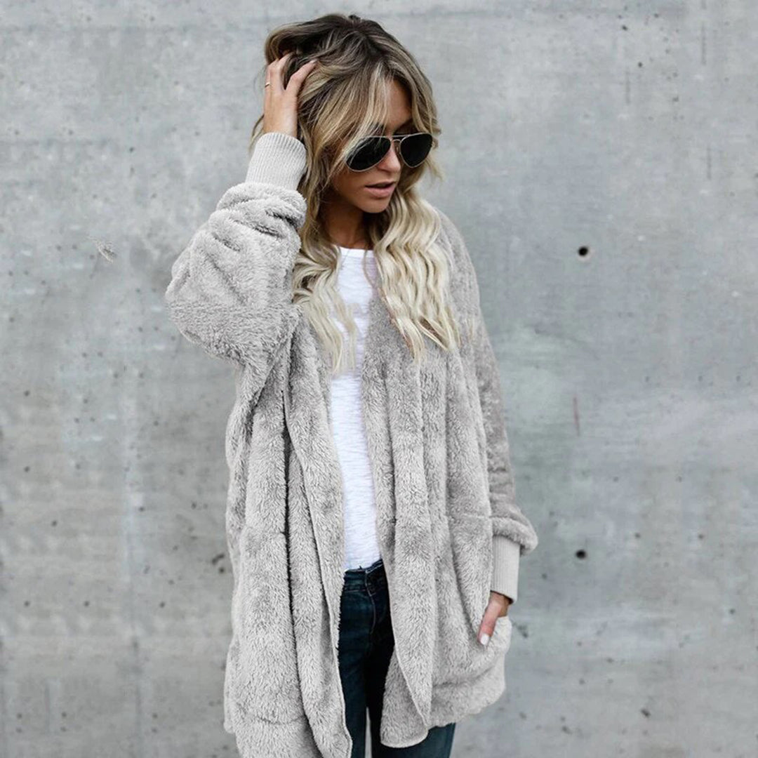 Drune | Langer Cardigan mit Kapuze aus Fleece