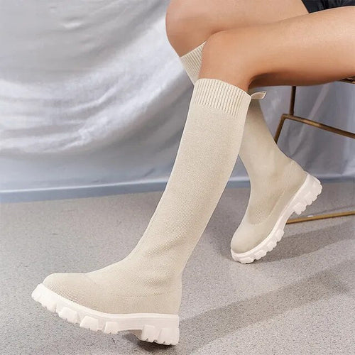 Drune – Knöchelhohe Stretch-Sockenstiefel